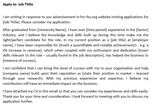 cover letter mẫu thư xin việc bằng tiếng Anh