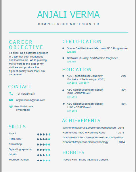 CV tiếng anh cho người mới tốt nghiệp: CV c&oacute; bố cục tr&igrave;nh b&agrave;y khoa học