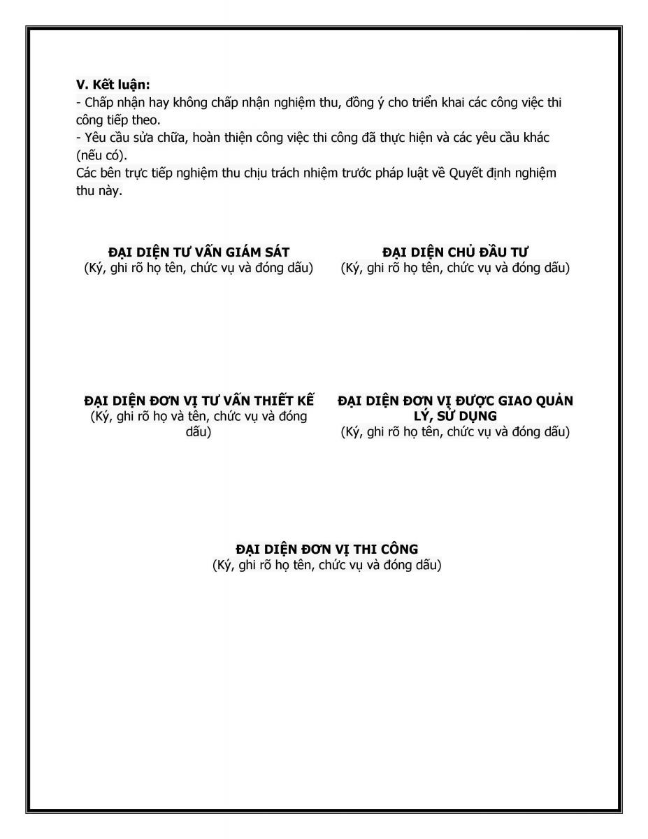 Mẫu bi&ecirc;n bản nghiệm thu b&agrave;n giao