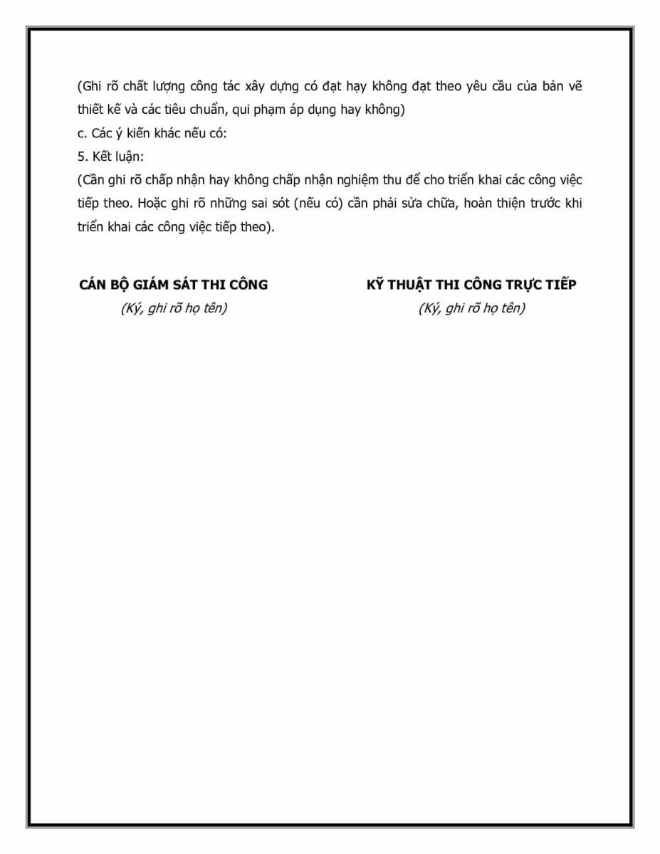 Bi&ecirc;n bản nghiệm thu ho&agrave;n th&agrave;nh c&ocirc;ng tr&igrave;nh