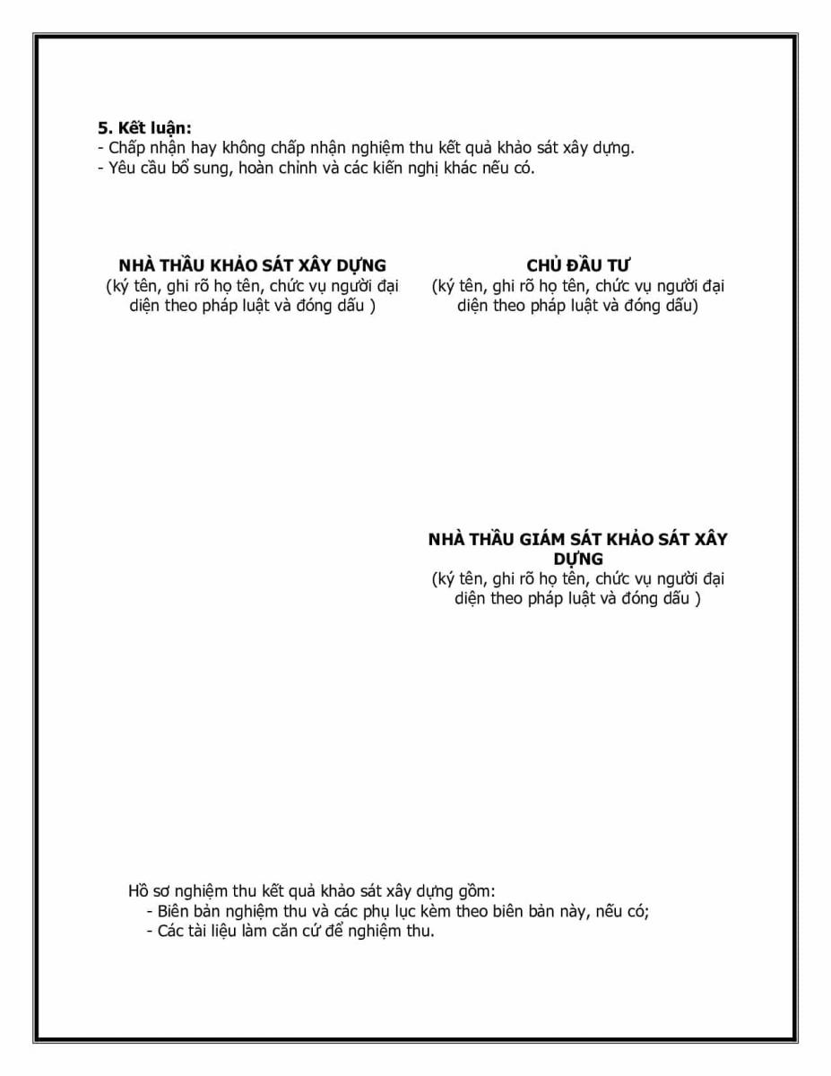 Bi&ecirc;n bản nghiệm thu kết quả khảo s&aacute;t c&ocirc;ng tr&igrave;nh x&acirc;y dựng 