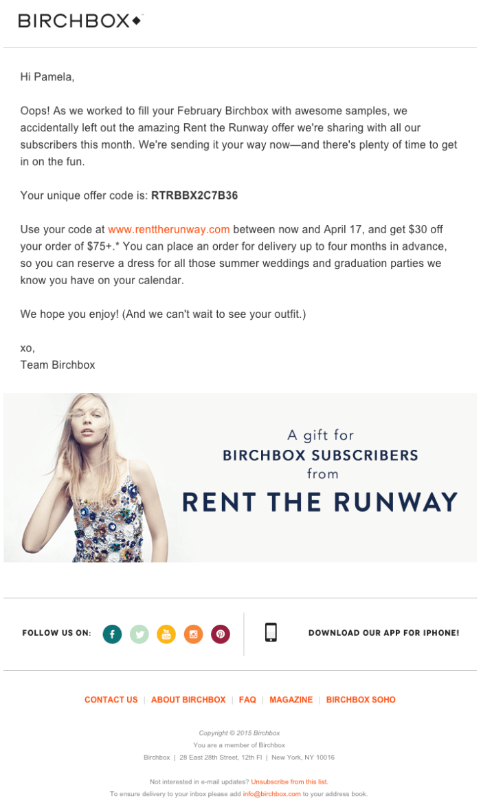 birchbox email marketing