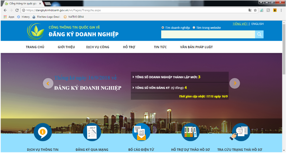 tra cứu ng&agrave;nh nghề kinh doanh bước 1