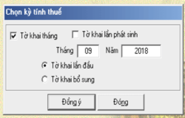 Chọn kỳ tính thuế