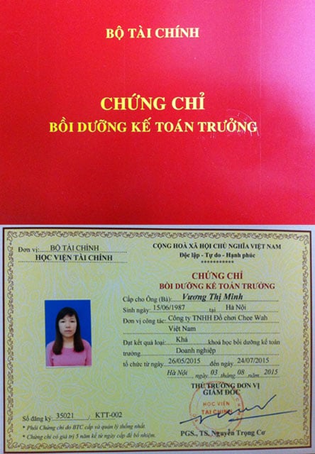 Chứng chỉ kế to&aacute;n trưởng Học viện T&agrave;i ch&iacute;nh