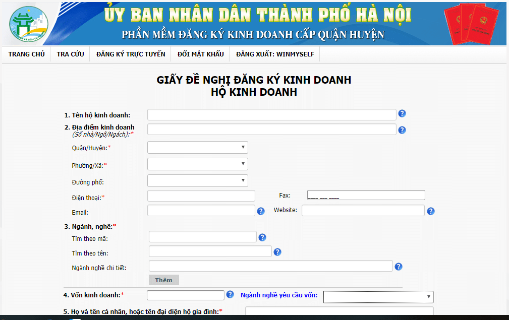 Các bước đăng ký kinh doanh hộ gia đình qua mạng