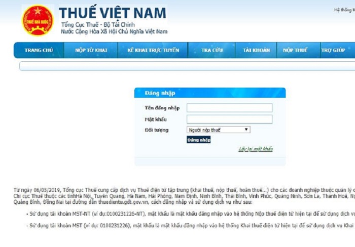  Giao diện ch&iacute;nh của trang web