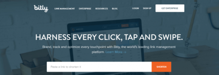 giao diện r&uacute;t gọn bitly