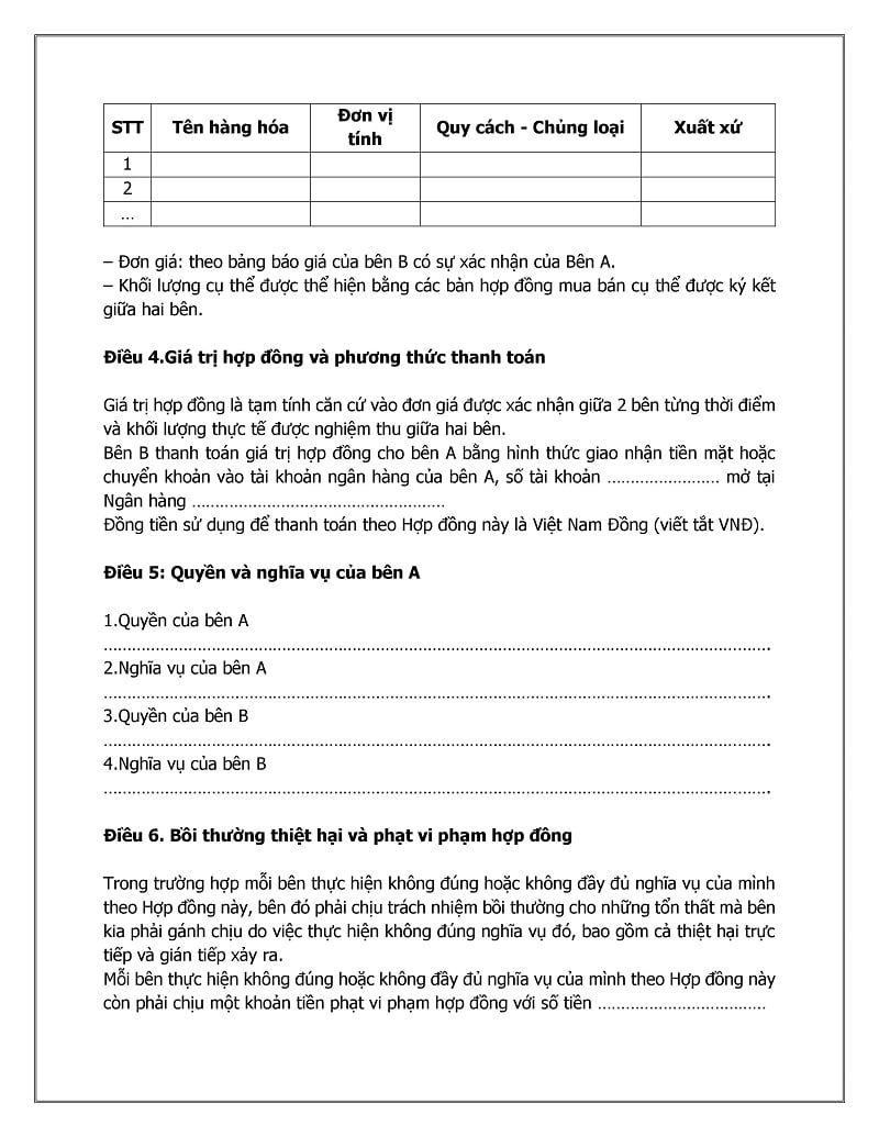 hợp đồng nguy&ecirc;n tắc