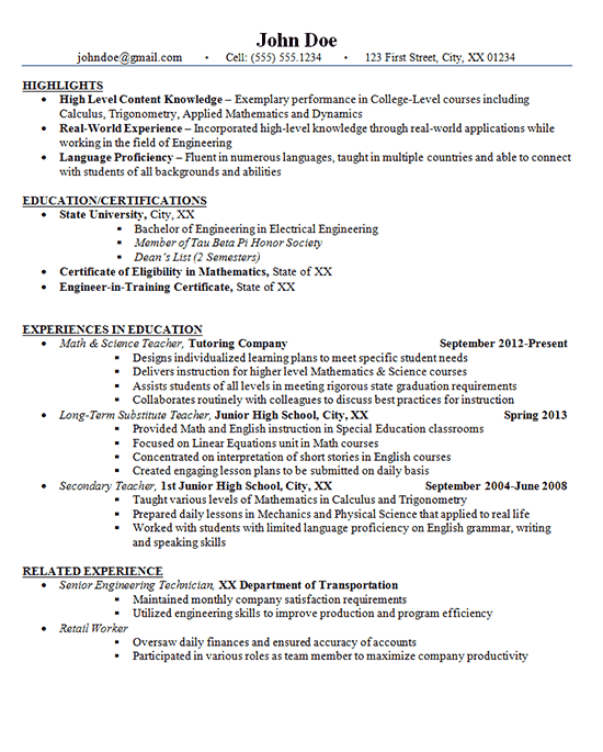 Mẫu Resume Junior