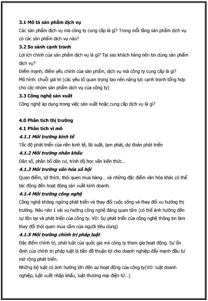 kế hoạch kinh doanh mẫu