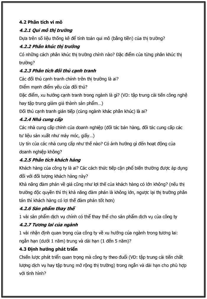 kế hoạch kinh doanh mẫu