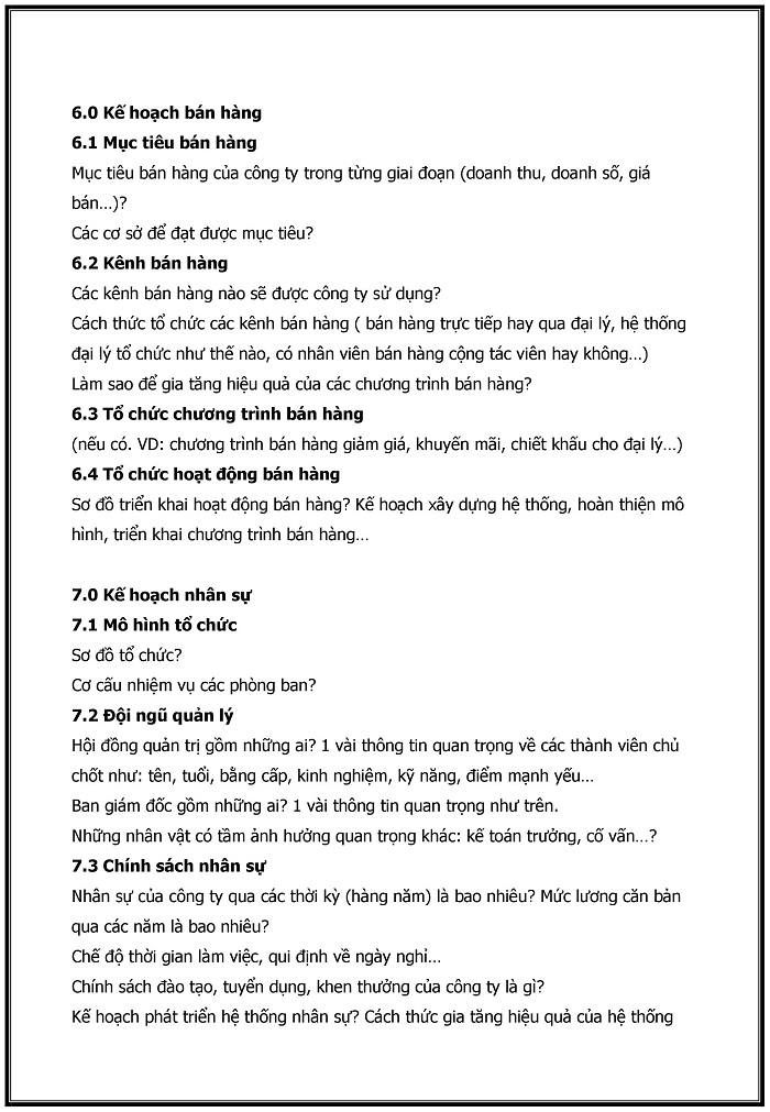 kế hoạch kinh doanh mẫu