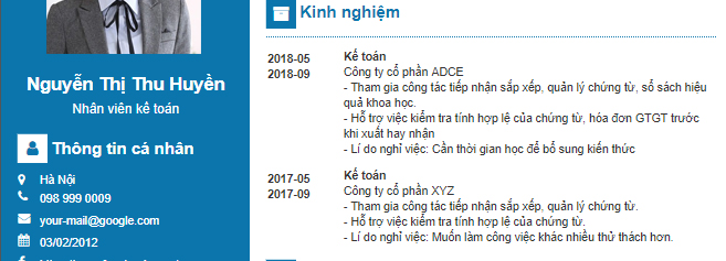 L&iacute; do nghỉ việc n&ecirc;n được viết ngắn gọn