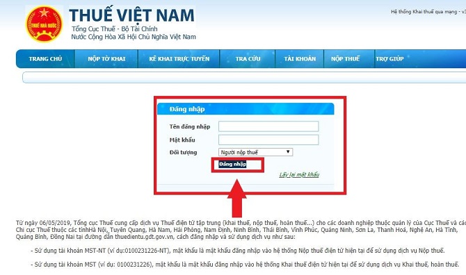M&agrave;n h&igrave;nh hiển thị &ocirc; để đăng nhập