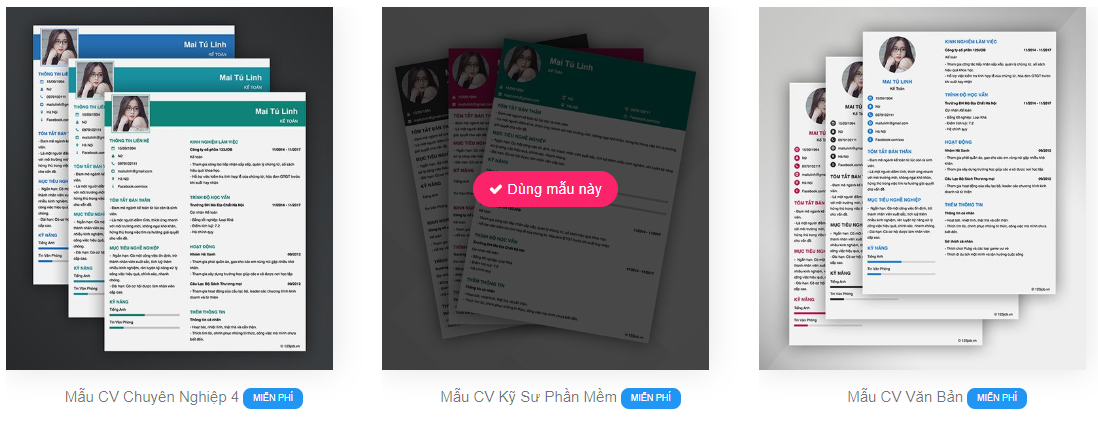 mẫu cv hay nhất