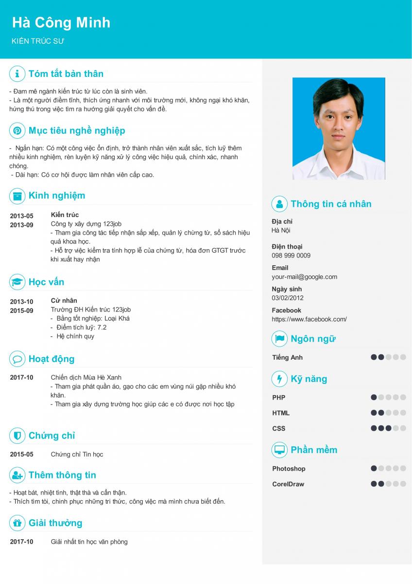 cv kiến tr&uacute;c