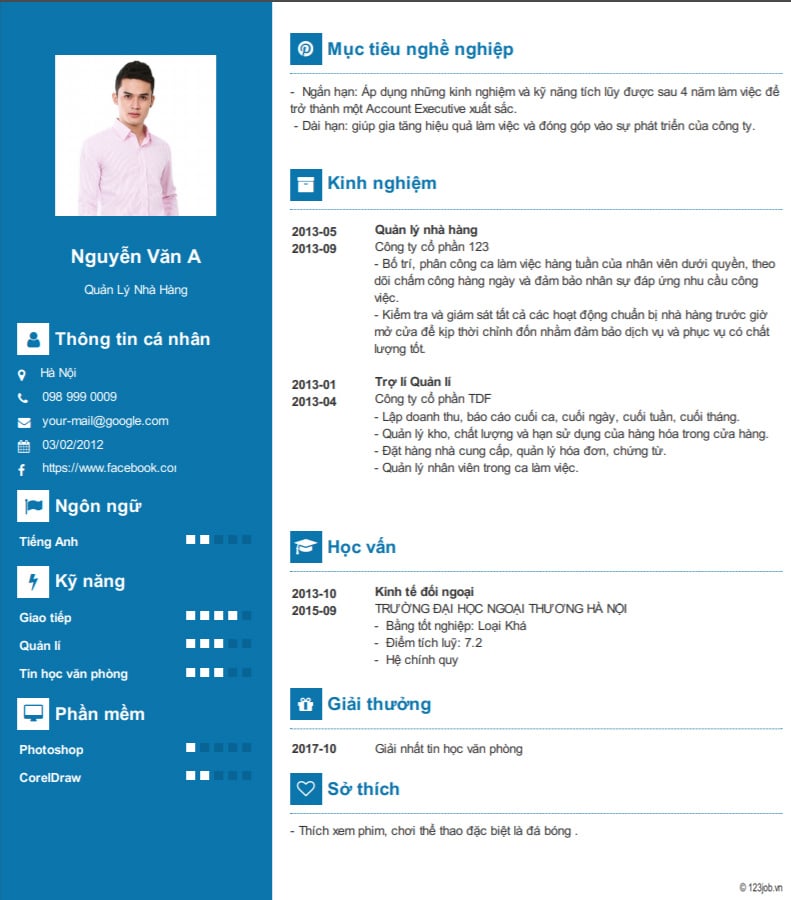 Mẫu CV xin việc