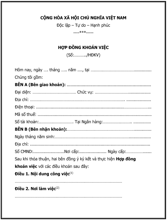 mẫu hợp đồng giao kho&aacute;n nh&acirc;n c&ocirc;ng mới nhất