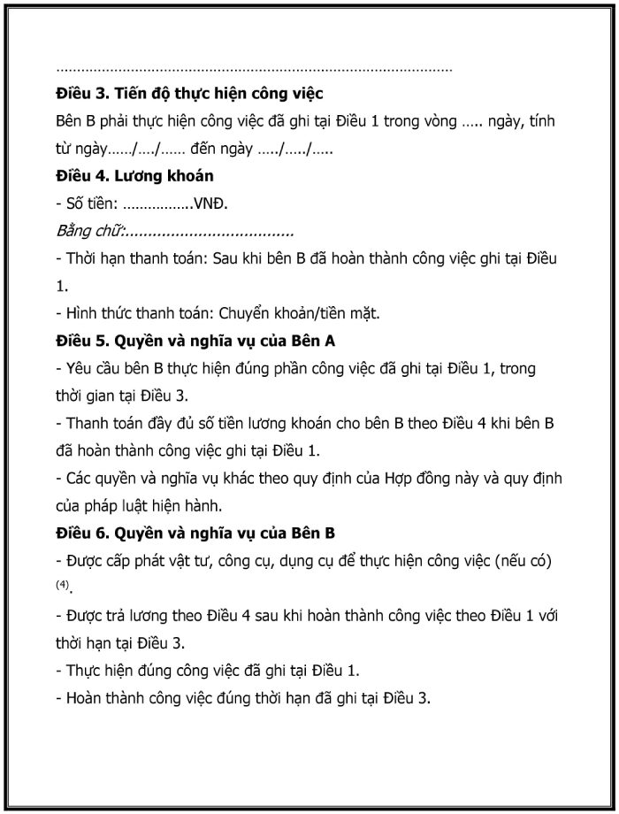 mẫu hợp đồng giao kho&aacute;n nh&acirc;n c&ocirc;ng mới nhất