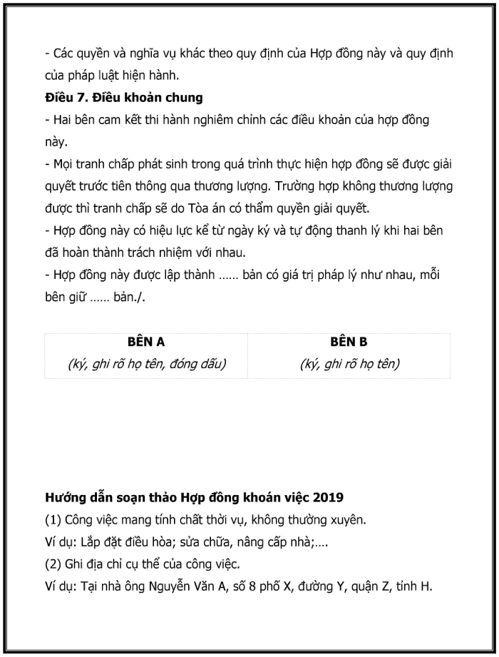 mẫu hợp đồng giao kho&aacute;n nh&acirc;n c&ocirc;ng mới nhất