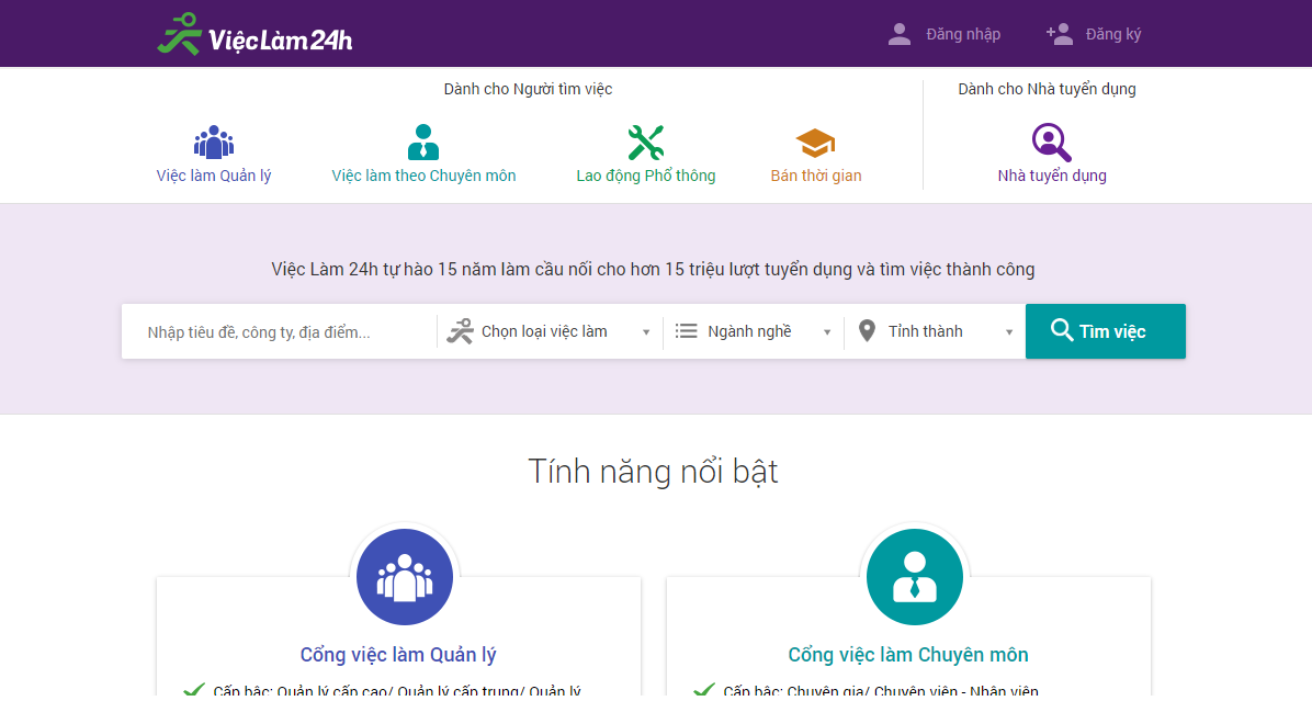 Các trang tuyển dụng miến phí