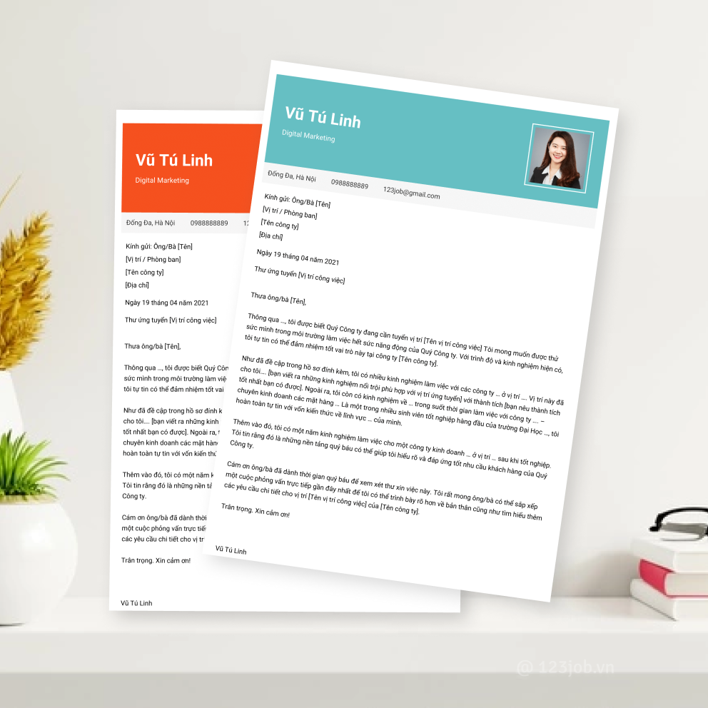 Mẫu Cover Letter Hiện đại - Tiếng Việt