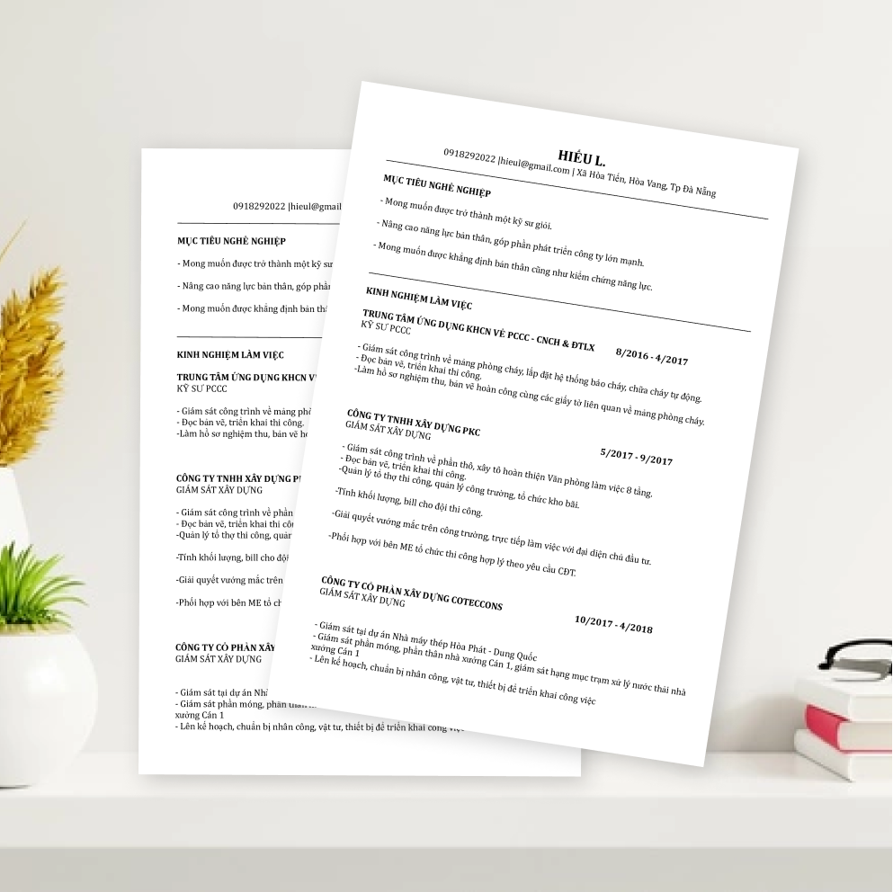 Tải mẫu CV file word Quản lý dự án miễn phí