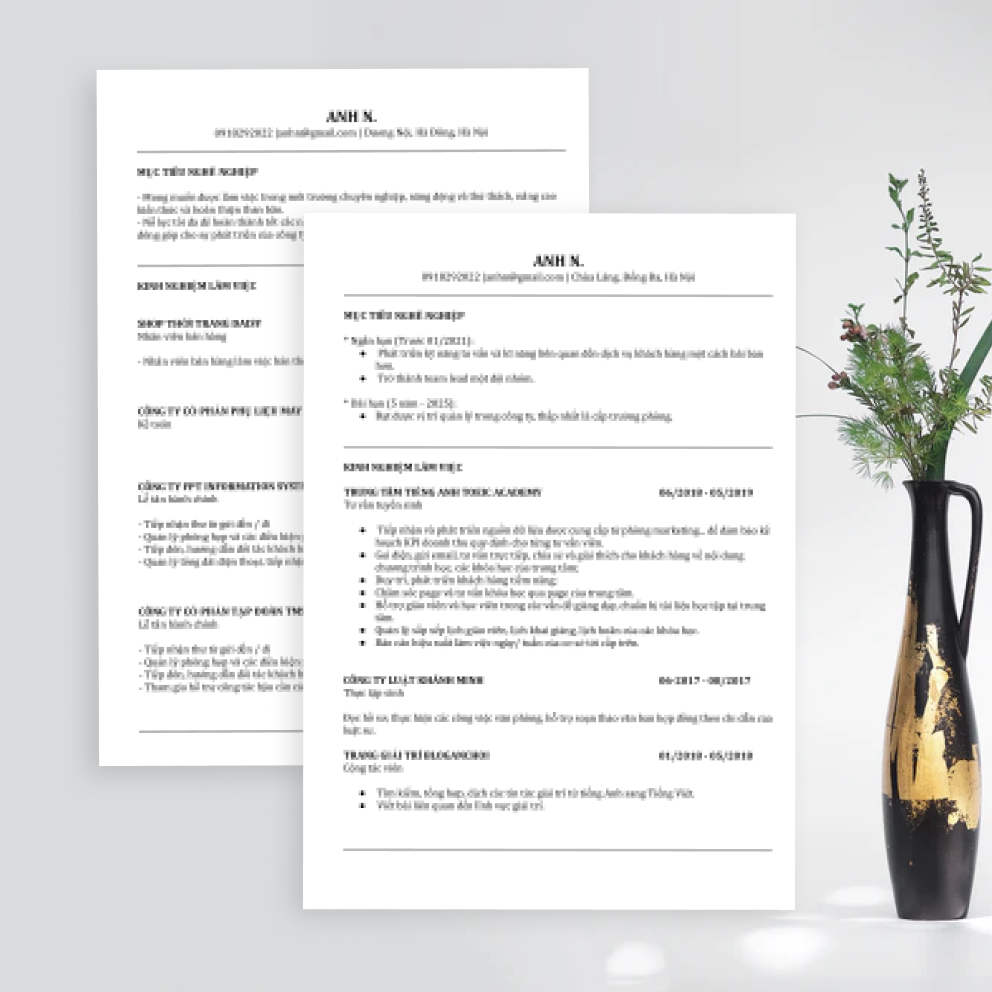 Tải mẫu CV file word Giáo viên miễn phí