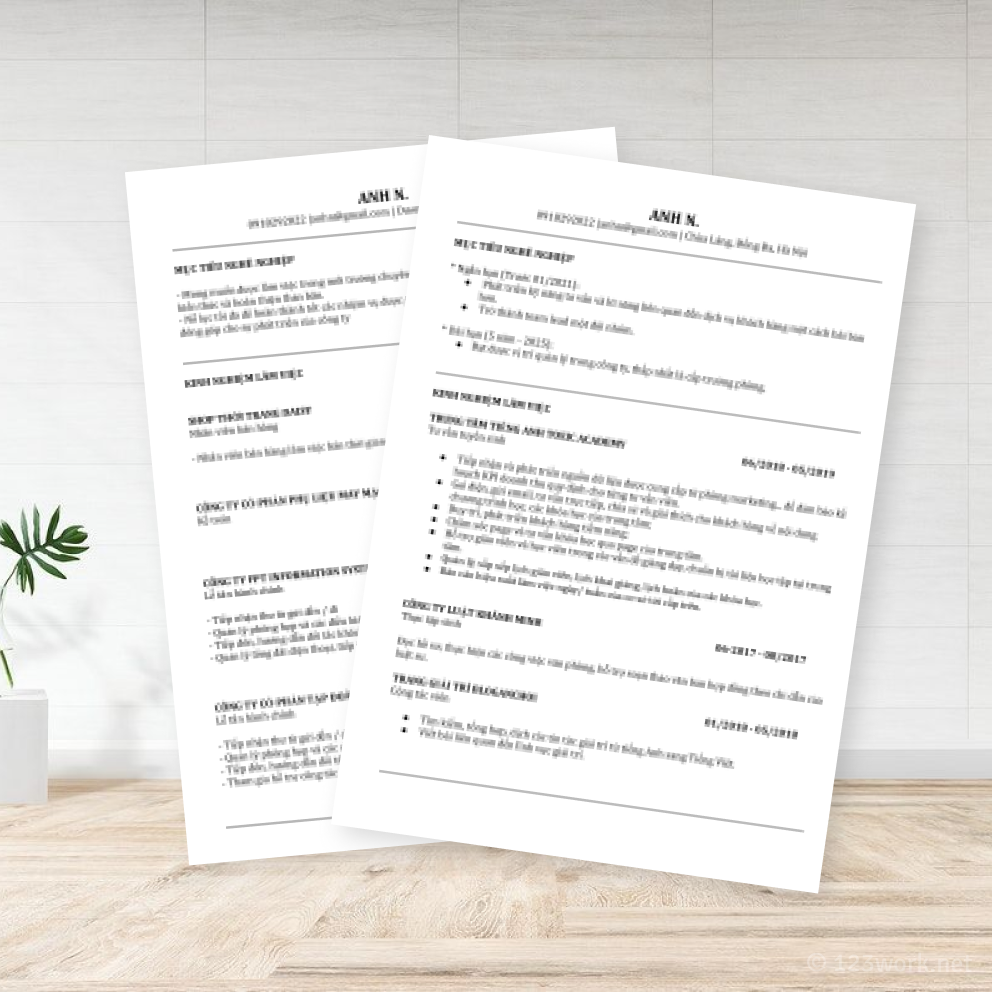 Tải mẫu CV file word Kiến trúc sư miễn phí
