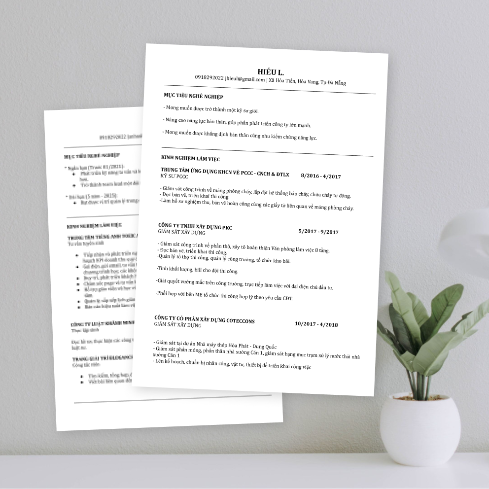 Tải mẫu CV file word Lễ tân miễn phí