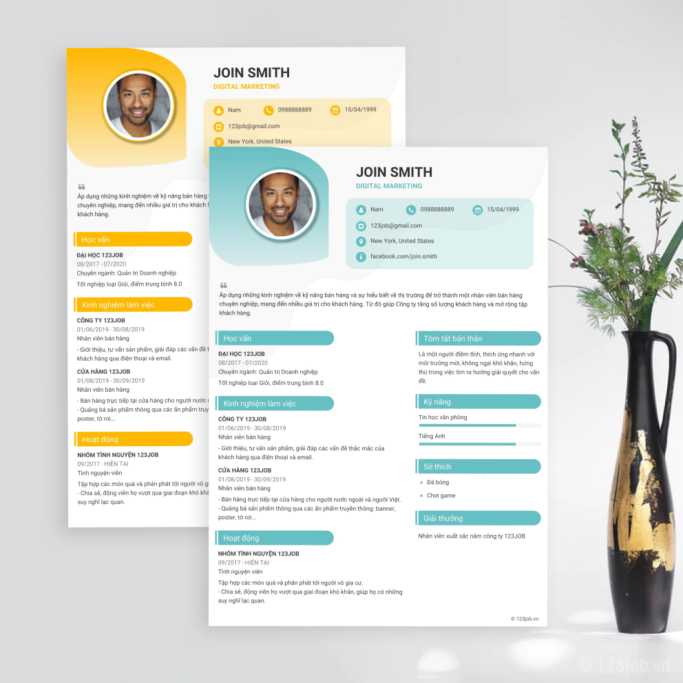 Mẫu CV Outstanding cực phẩm - Sáng tạo