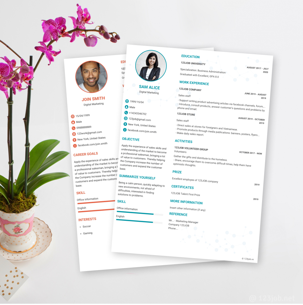 Mẫu CV Văn bản tiếng Anh - Tinh tế