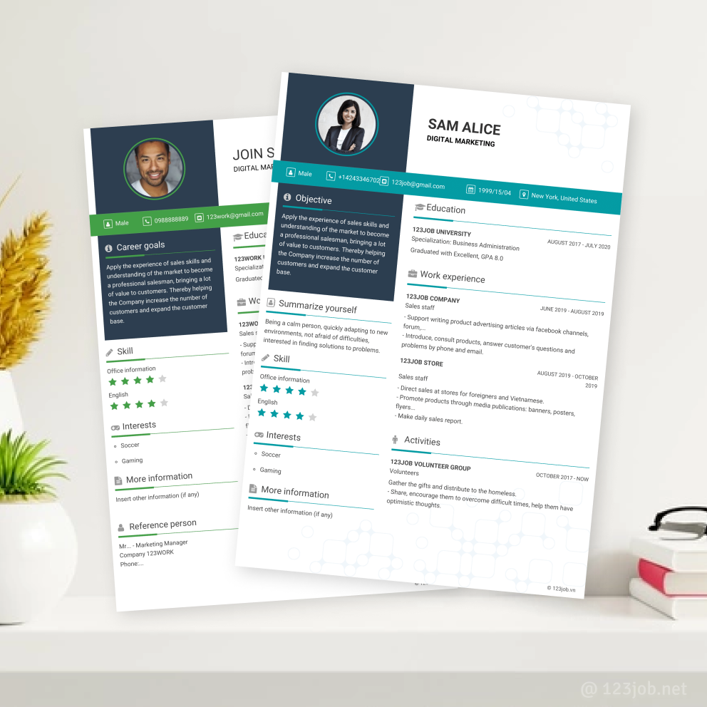 Mẫu CV Outstanding tiếng Anh - Sáng tạo