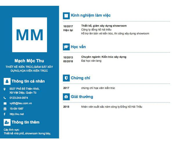 Gợi ý cách viết Mẫu CV tham khảo THIẾT KẾ KIẾN TRÚC,GIÁM SÁT XÂY DỰNG,HỌA VIÊN KIẾN TRÚC