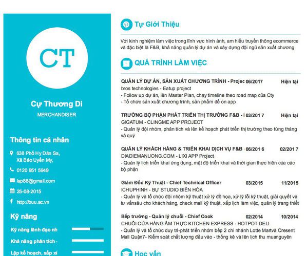 Gợi ý cách viết Mẫu CV tham khảo MERCHANDISER