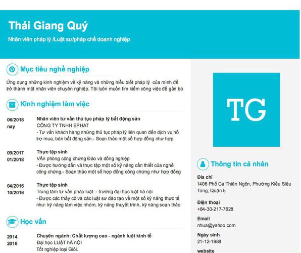 Gợi ý cách viết Mẫu CV tham khảo Nhân viên pháp lý /Luật sư/pháp chế doanh nghiệp