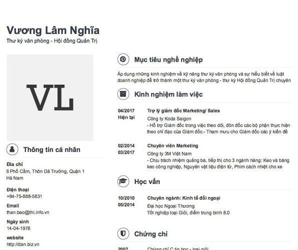 Gợi ý cách viết Mẫu CV tham khảo Thư ký văn phòng - Hội đồng Quản Trị