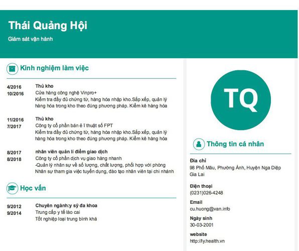 Gợi ý cách viết Mẫu CV tham khảo Giám sát vận hành