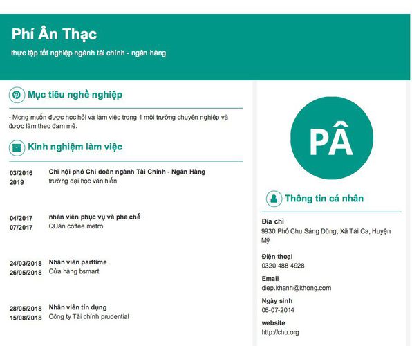 Gợi ý cách viết Mẫu CV tham khảo thực tập tốt nghiệp ngành tài chính - ngân hàng
