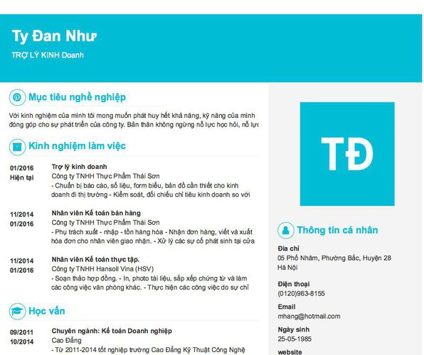 Gợi ý cách viết Mẫu CV tham khảo TRỢ LÝ KINH Doanh