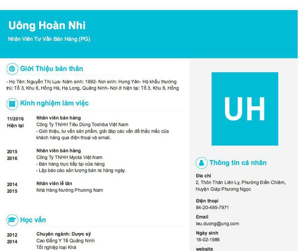 Gợi ý cách viết Mẫu CV tham khảo Nhân Viên Tư Vấn Bán Hàng (PG)