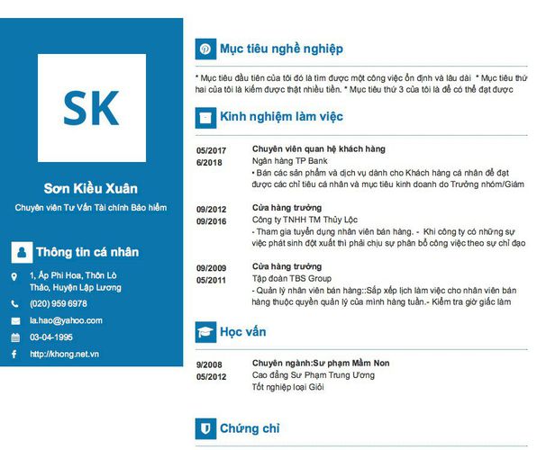 Gợi ý cách viết Mẫu CV tham khảo Chuyên viên Tư Vấn Tài chính Bảo hiểm