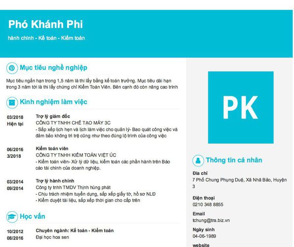 Gợi ý cách viết Mẫu CV tham khảo hành chính - Kế toán - Kiểm toán