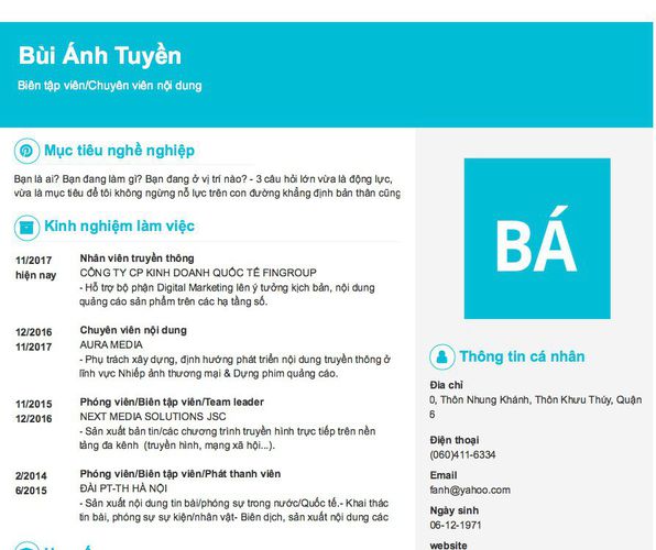 Gợi ý cách viết Mẫu CV tham khảo Biên tập viên/Chuyên viên nội dung