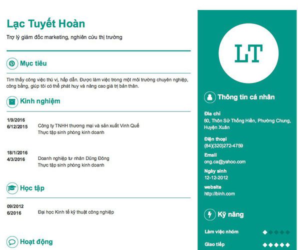 Gợi ý cách viết Mẫu CV tham khảo Trợ lý giám đốc marketing, nghiên cứu thị trường