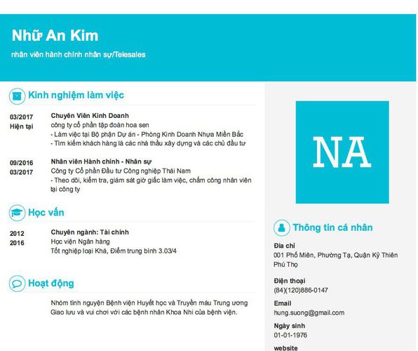 Gợi ý cách viết Mẫu CV tham khảo nhân viên hành chính nhân sự/Telesales