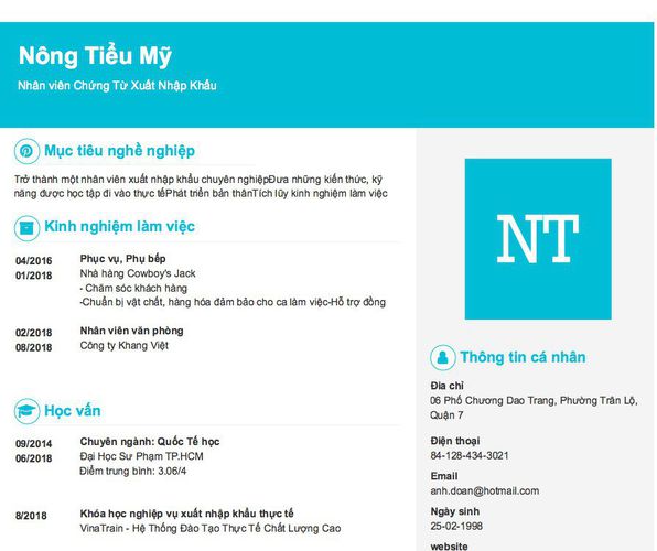 Gợi ý cách viết Mẫu CV tham khảo Nhân viên Chứng Từ Xuất Nhập Khẩu