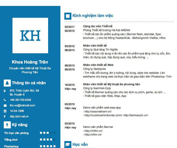 Gợi ý cách viết Mẫu CV tham khảo Chuyên viên thiết kế Mỹ Thuật Đa Phương Tiện