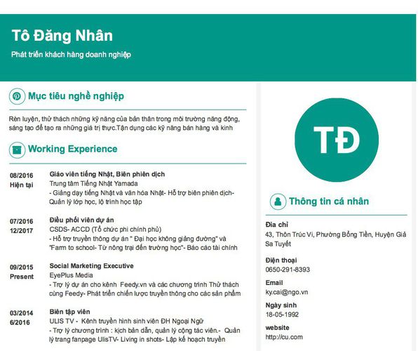 Gợi ý cách viết Mẫu CV tham khảo Phát triển khách hàng doanh nghiệp